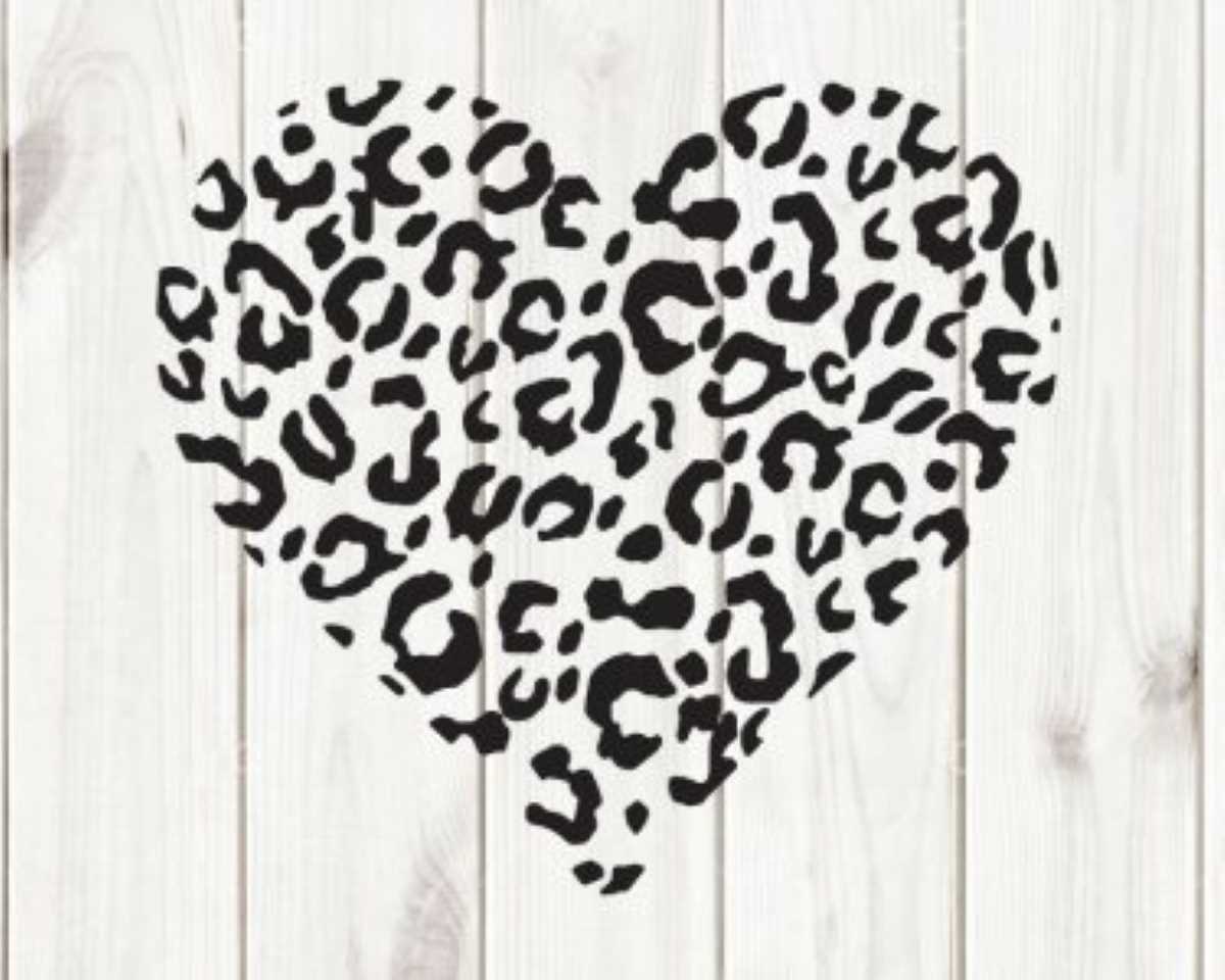 Leopard heart svg, heart print svg, cut files, cricut files