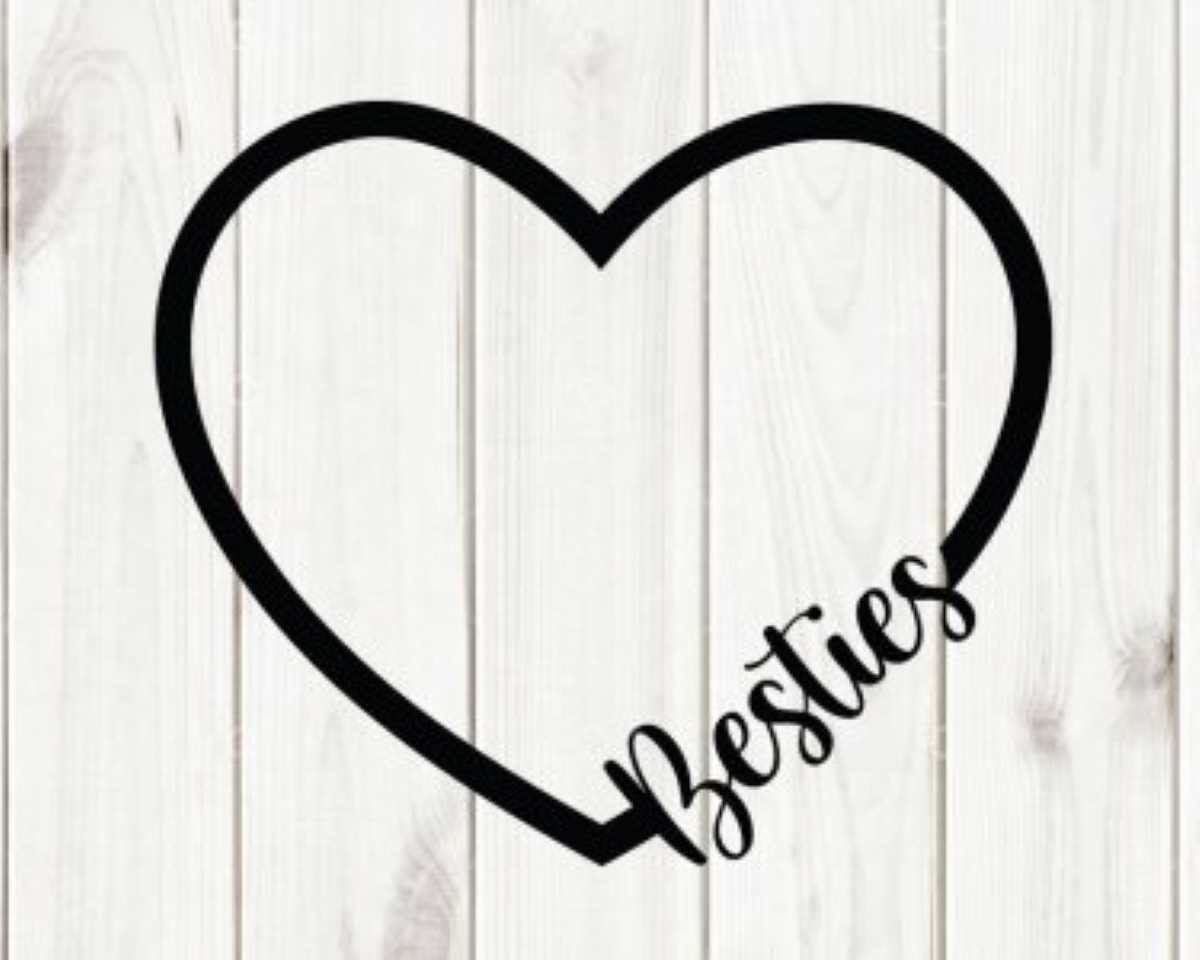 Besties Heart SVG, Heart SVG, Friendship SVG, Cricut files