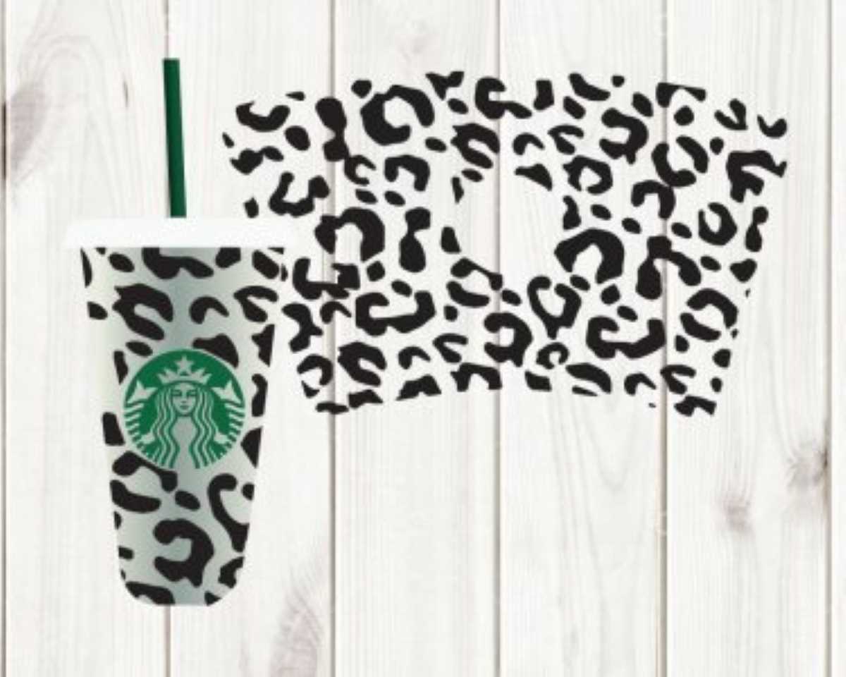 Leopard Print Starbucks Cup SVG, Cheetah Cup SVG, Starbucks Cup SVG, Starbucks Cricut
