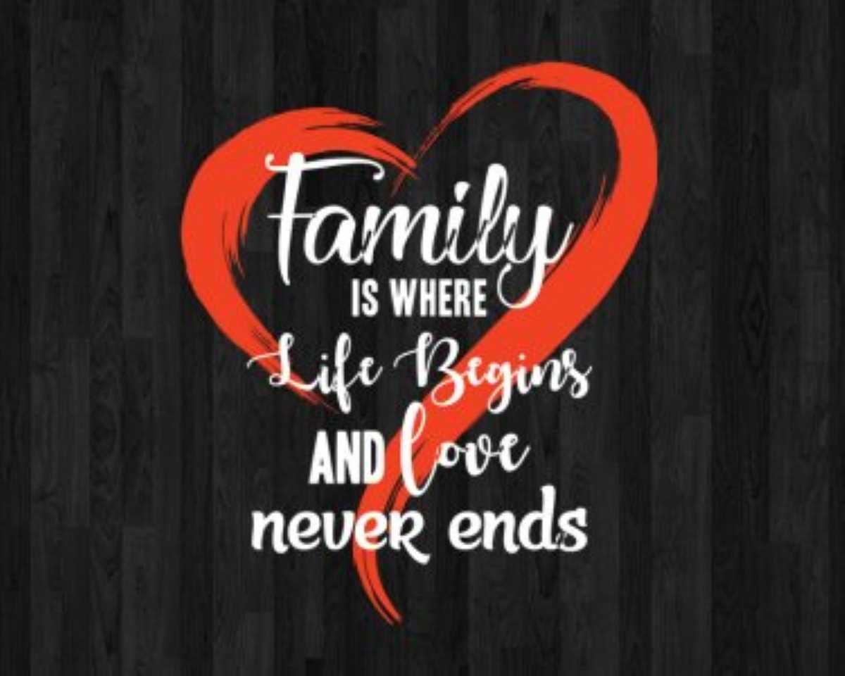 Family Where Life Begins and Love Never Ends SVG, Happy Family T-shirt SVG, Cut Files, Cricut, Silhouette, Digital Download