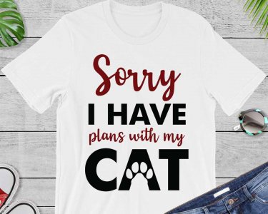 Sorry I Have Plans With My Cat SVG, Cat SVG, Pet SVG, SVG files for Silhouette/Decals/Stickers and Cricut files, Digital Download.