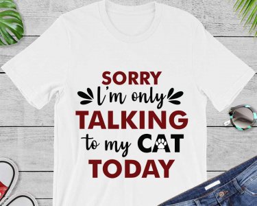 Sorry I'm Only Talking To My Cat SVG, Cat SVG, Pet SVG, SVG files for Silhouette/Decals/Stickers and Cricut files, Digital Download.