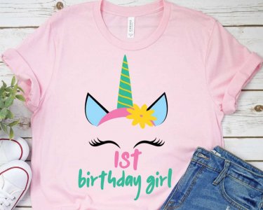 1st Birthday Girl SVG, Birthday SVG, Unicorn SVG, SVG Files For Silhouette, Decals And Stickers, Cricut Files, Instant Digital Download.