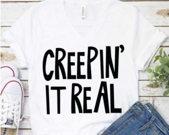 Creepin it Real, Happy Halloween, SVG Files For Silhouette, Decals And Stickers, Cricut Files, Digital Download.