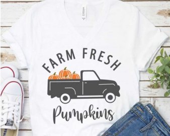Farm Fresh Pumpkins SVG, Autumn SVG, Thanksgiving SVG, Fall Season, Pumpkin SVG, Truck Clip Art, SVG Files For Silhouette, Decals And Stickers, Cricut Files, Instant Digital Download.