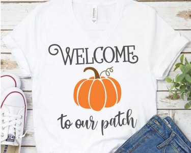 Welcome To Our Patch, Thanksgiving SVG, Autumn SVG, Harvest Festival, Fall Season, Pumpkin Clip Art, SVG Files For Silhouette, Decals And Stickers, Cricut Files, Instant Digital Download.
