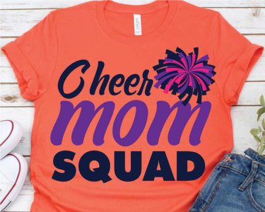 Cheer Mom Squad SVG, Cheer SVG, Mom SVG, Pom-Pom Clip Art, SVG Files For Silhouette, Decals And Stickers, Cricut Files, Instant Digital Download.