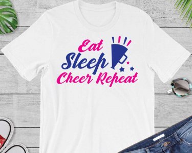 Eat Sleep Cheer Repeat SVG, Cheer SVG, SVG Files For Silhouette, Decals And Stickers, Cricut Files, Instant Digital Download.