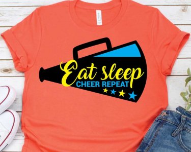 Eat Sleep Cheer Repeat SVG, Cheer SVG, SVG Files For Silhouette, Decals And Stickers, Cricut Files, Instant Digital Download.