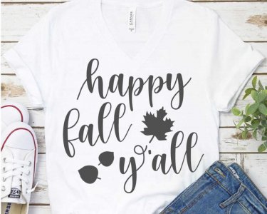 Happy Fall Y'all SVG, Autumn SVG, Fall Season, Leaf Clip Art, SVG Files For Silhouette, Decals And Stickers, Cricut Files, Instant Digital Download.