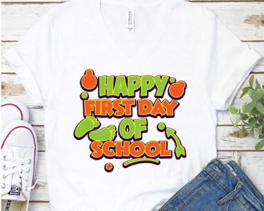 First Day Of  School SVG, Back to School SVG, Happy First Day SVG, SVG Files For Silhouette, Decals And Stickers, Cricut Files, Instant Digital Download.