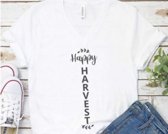 Happy Harvest SVG, Fall SVG, Thanksgiving SVG, Autumn Season, Harvest Festival, SVG Files For Silhouette, Decals And Stickers, Cricut Files, Instant Digital Download.