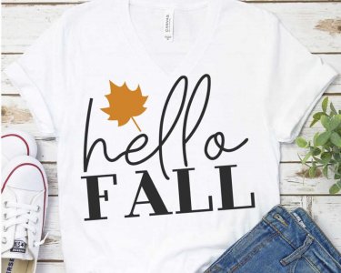 Hello Fall SVG, Autumn SVG, Fall Season, Leaf Clip Art, SVG Files For Silhouette, Decals And Stickers, Cricut Files, Instant Digital Download.