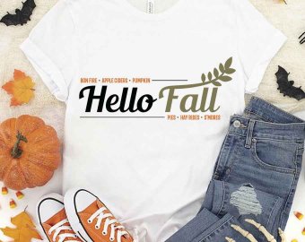 Hello Fall SVG, Autumn SVG, Seasons SVG, Fall SVG, Tshirt Design, Decals And Stickers, Cricut Files, Digital Download