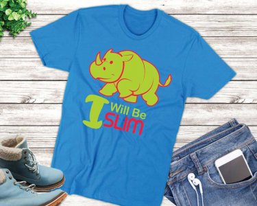 I Will Be Slim SVG, Rhino Clip Art, SVG Files For Silhouette, Decals And Stickers, Cricut Files, Instant Digital Download.