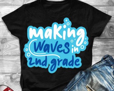 Making Waves in 2nd Grade SVG, School SVG, SVG Files For Silhouette, Decals And Stickers, Cricut Files, Instant Digital Download.