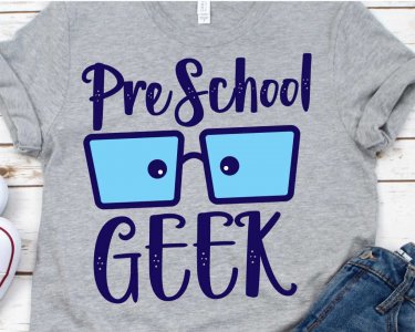 Pre School Geek SVG, Back To School, First Day Of School, SVG Files For Silhouette, Decals And Stickers, Cricut Files, Instant Digital Download.