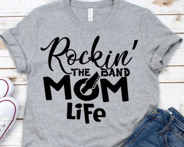 Mom SVG, SVG, Rocking the band mom life, Band SVG, Cricut Files, Digital Download