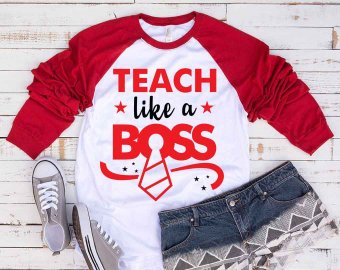 Teach Like A Boss SVG, Teacher SVG, Kindergarten SVG, Preschool Teacher, SVG files for Silhouette/Decals/Stickers and Cricut files, Digital Download.