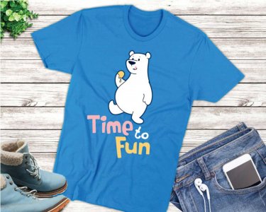 Time To Fun SVG, Polar Bear SVG, Kids SVG, Glutton Bear, Polar Bear Clip Art, SVG Files For Silhouette, Decals And Stickers, Cricut Files, Instant Digital Download.