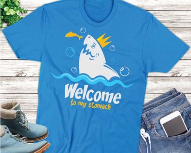 Welcome To My Stomach SVG, Shark SVG, Kids SVG, King Shark, Shark Clip Art, Fish Clip Art, SVG Files For Silhouette, Decals And Stickers, Cricut Files, Instant Digital Download.