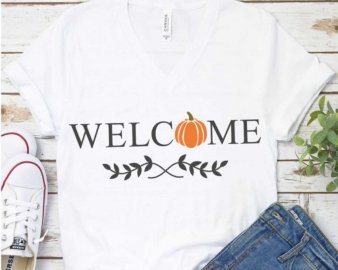 Welcome SVG, Fall SVG, Thanksgiving SVG, Autumn Season, Harvest Festival, Pumpkin Clip Art, SVG Files For Silhouette, Decals And Stickers, Cricut Files, Instant Digital Download.