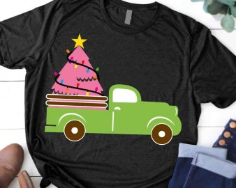 Truck SVG, Christmas Tree SVG, Merry Christmas SVG, Winter SVG, Holiday SVG, Clip Art, Cricut Files, Digital Download