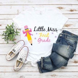 Little miss svg, Little miss first grade svg, Little miss preschool svg, Little miss t-shirt design, Cricut Files, Decals And Stickers, Instant Download
