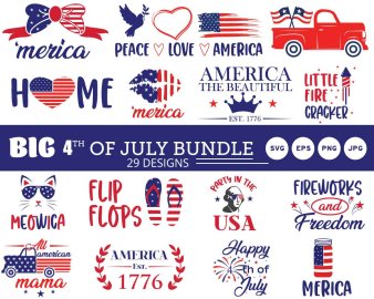 4th of July SVG bundle, Happy 4th July SVG bundle, America the beautiful SVG, Cricut Files, Instant Download