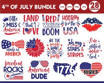 4th of July SVG bundle, Little miss America SVG, American dude SVG, Happy 4th of July SVG, Cricut Files, Instant Download