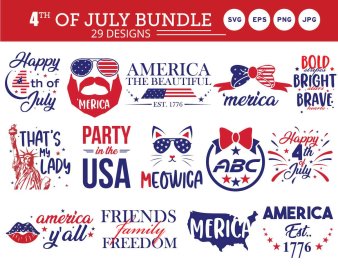 4th of July SVG bundle, All American dude SVG, Happy 4th of July SVG, American you all SVG, Cricut Files, Instant Download