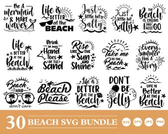 Beach SVG bundle, Go to the beach SVG, Fun in the sun SVG, Life is better in the beach SVG, Cricut Files, Instant Download