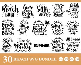 Beach SVG bundle, Go to the beach SVG, Fun in the sun SVG, Life is better in the beach SVG, Cricut Files, Instant Download