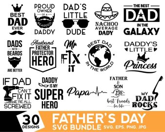 Fathers Day SVG Bundle, Dad's Little Dude SVG, Dad Is My Superhero SVG, Papasaurus SVG, Cricut Files, Instant Download