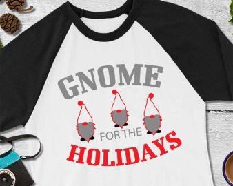 Gnome For The Holidays SVG, Christmas SVG, Holiday SVG, Gnome Clip Art Cricut Files, Silhouette Files, Digital Download