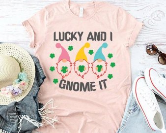 Lucky And I Gnome It SVG, Saint Patrick's Day SVG, Holiday SVG, Silhouette Cut Files, Leprechaun Clip Arts, Cricut Files, Digital Download