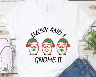 Lucky and i gnome it svg, Lucky and i gnome it cut file, Lucky and i gnome it clip art, Saint Patrick's Day svg, Cricut Files, Silhouette Files, Digital Download