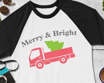 Merry And Bright SVG, Christmas SVG, Holiday SVG, Cricut Files, Silhouette Files, Digital Download