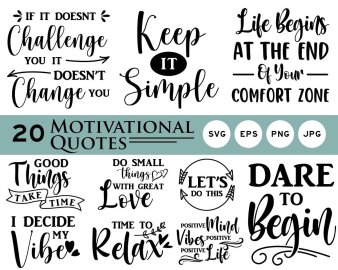 Motivational Quotes SVG Bundle, Good Things Take Time SVG, Let's Do This SVG, Today Is Your Day SVG, Cricut Files, Instant Download