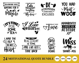 Motivational Quotes SVG Bundle, Stop Waiting Start Living SVG, Do That You Love SVG, Cricut Files, Instant Download