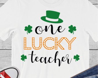 One Lucky Teacher svg, Teacher svg, Lucky svg, dxf Cutting files