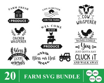 Farm SVG Bundle, Welcome To Our Produce SVG, Bless Our Nest SVG, Decals And Stickers, Cricut Files, Instant Download