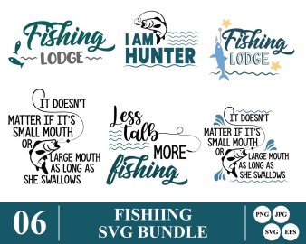 Fishing SVG Bundle, Fishing SVG, I Am Hunter SVG, Fishing Lodge SVG, Less Than More Fishing SVG, Decals And Stickers, Cricut Files, Instant Download