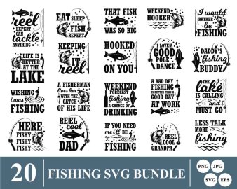 Fishing SVG Bundle, Hooked On You SVG, Reel Cool Grandpa SVG, Decals And Stickers, Cricut Files, Instant Download