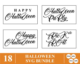Halloween SVG Bundle, Ghostly Greetings SVG, Happy Halloween SVG, The Witch Is In SVG, Welcome Halloween SVG, Decals And Stickers, Cricut Files, Instant Download
