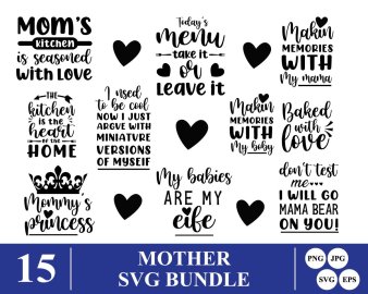 Mother SVG Bundle, Mommy's Princess SVG, Blessed Mama SVG, Decals And Stickers, Cricut Files, Instant Download