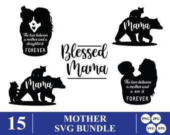 Mother SVG Bundle, Mommy's Princess SVG, Blessed Mama SVG, Decals And Stickers, Cricut Files, Instant Download