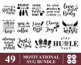 motivational svg bundle, Inspirational Svg Quotes, Decals And Stickers, Cricut Files, Instant Download