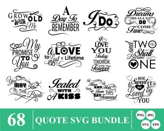 Quote SVG Bundle, A Day To Remember SVG, Grow Old With Me SVG, Never Give Up SVG, Thank You SVG, Decals And Stickers, Cricut Files, Instant Download