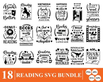 Reading SVG, Reading Is Magical SVG, Happiness Is A Cup Of Coffee And A Good Book SVG, The Book Was Better SVG, Decals And Stickers, Cricut Files, Instant Download